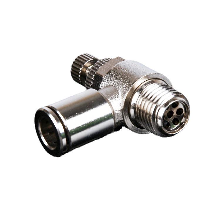 All-Copper Quick Connect Pneumatic Air Tube Connector Speed Control Valve SL4-M5/6-01