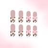 Square Press On Nails Fake Nails Bowknot Glue On Nails Artificial Acrylic Nails 24pcs Stick On Nails for Women Girls
