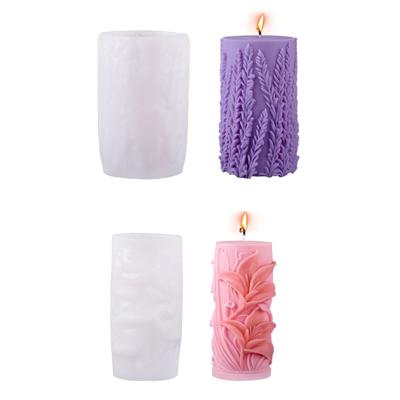 Flowers Pillar Candle Molds Cylinder Silicone Mould Ornament Molds Casting Molds Plasters Molds Epoxy Resin Molds