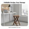 Padded Round Stool Foldable Portable Seat Space-Saving Easy Storage for Event Hosts, Campers, Indoor Use, Kitchen, Dorm Room