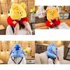 Soft Polyester Fiber Car Neck Pillow Travel Hooded Neck Cushion Cute U-shaped Plush Toy For Adults Yellow Winnie The Pooh Blue Stitch