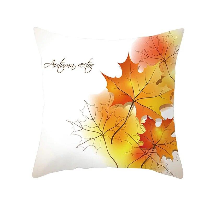Bedroom Sofa Living Room Pillowcase Autumn Maple Leaf  Fresh Print Floral Plant Cushion Cover