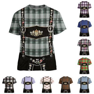 Heren T-shirt met korte mouwen - Oktoberfest Vintage Print, Relaxte Pasvorm Zomerse Casual Top
