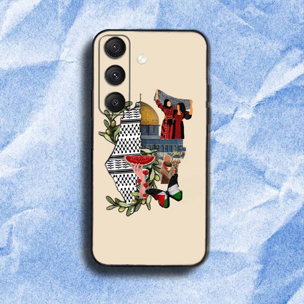 P-Palestine-s F-Flag M-MAP Phone Case For Samsung S 25,24,23,22,30,21,10,9,Ultra,Plus,Lite,FE,4,5G Black Soft Case