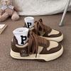 Casual Sports Shoes Board Shoes Women's Sneakers New Muffin Thick Bottom Khaki Black White Color Matching Fashion Women's Shoes