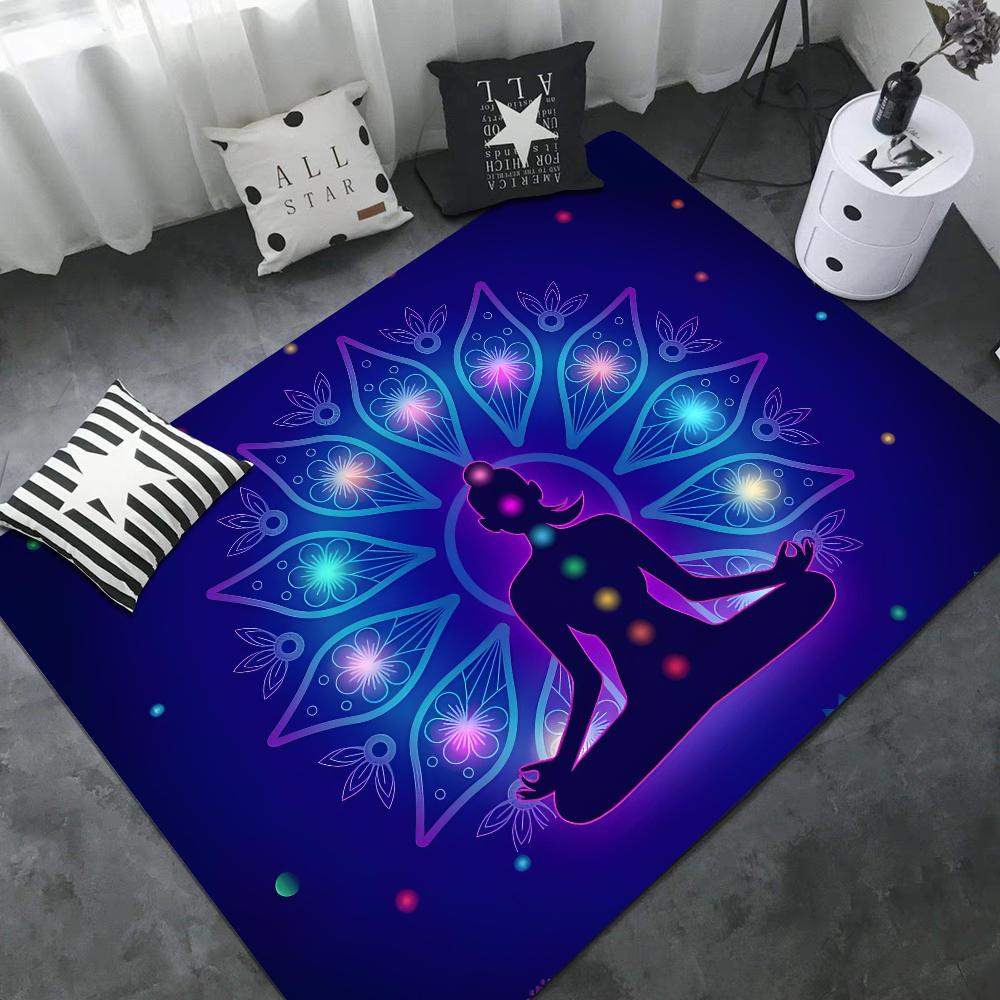 Rainbow 7 Chakra Mandala Bohemia Yoga Door Mat Washable Non-Slip Living Room Sofa Chairs Area Mat Kitchen Welcome Doormat