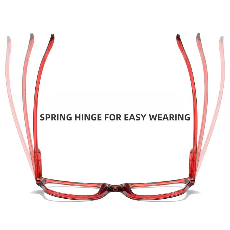 Anti Blue Light Reading Glasses Fashion Women Men Clear Sqaure Computer Presbyopic Eyeglasses Spring Legs Frame Eyewear
