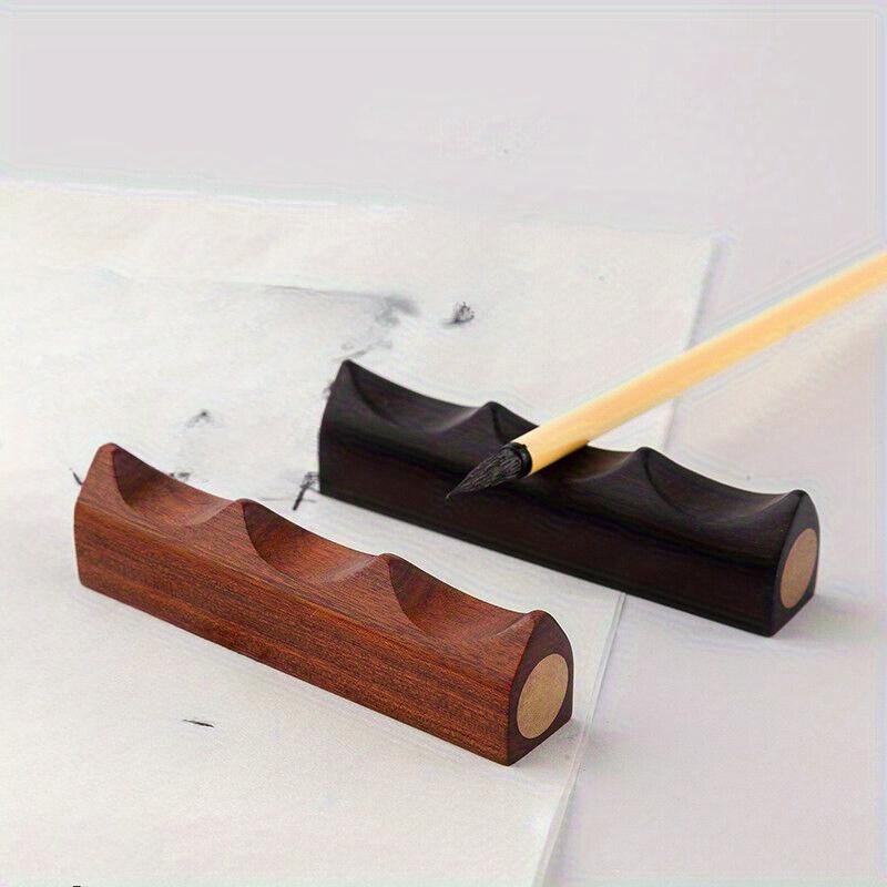 Wooden Brush Pen Holder Chinese Brush Pen Rest Stand Painting Calligraphy Pens Holder School Stationery Supplies New