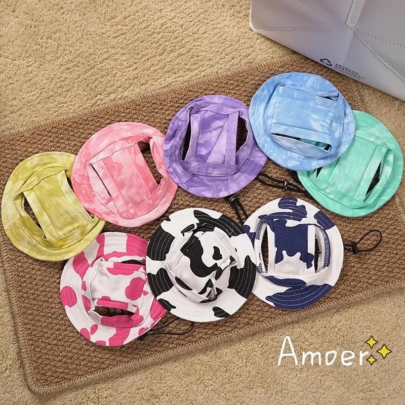 Adjustable Cat & Dog Summer Sun Visor with Ear Holes - Pet Hat for Walking & Photos