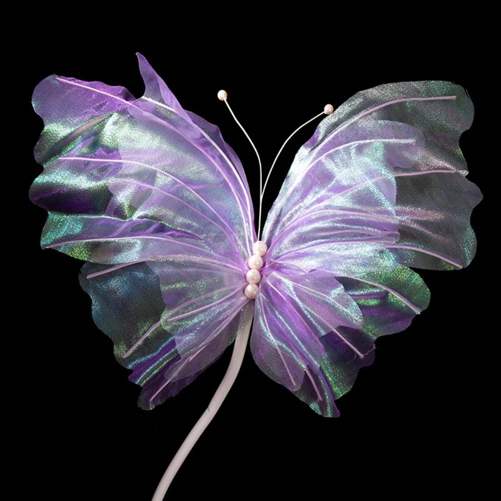 50cm Sztuczny Motyl Gigantyczna Jedwabna Organza Sztuczny Motyl Dekoracja Zewnętrzna Świąteczna Wystawa Trójwymiarowy Motyl