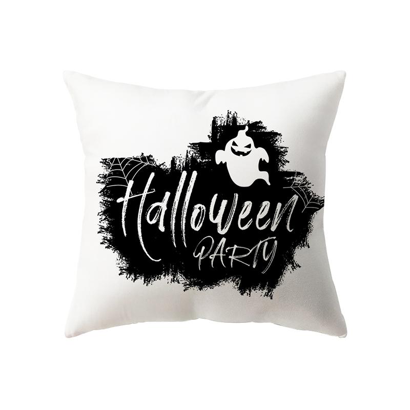 Letter Print Halloween Theme Pillow Cover Sofa Cushion  Holiday Gift Party Decoration Home Decor