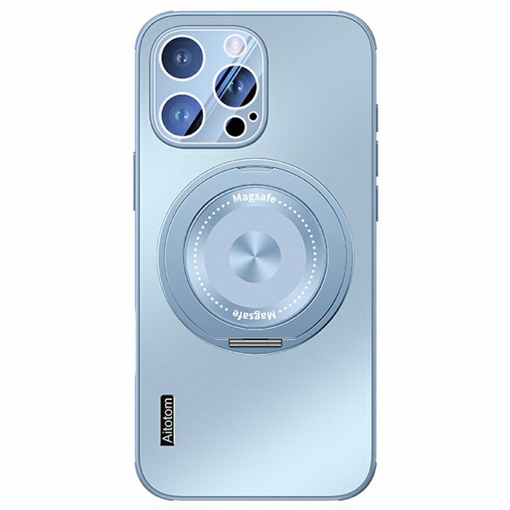 

For iPhone 16 Pro Case Compatible with MagSafe Kickstand TPU+PC Heat Dissipation Phone Cover Blue