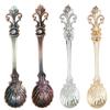 1Pcs 11cm Royal Style Metal Carved Coffee Spoon Set Vintage Table Spoon Antique Tea Spoons Coffee Spoonork Tablespoons
