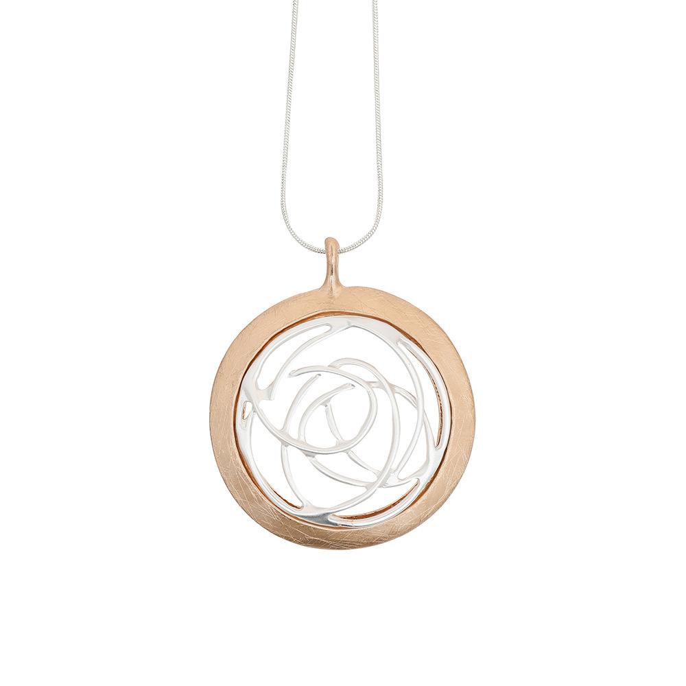 Retro Round Hollow Pattern Necklace Women S Design Sense Niche Long Sweater Necklace
