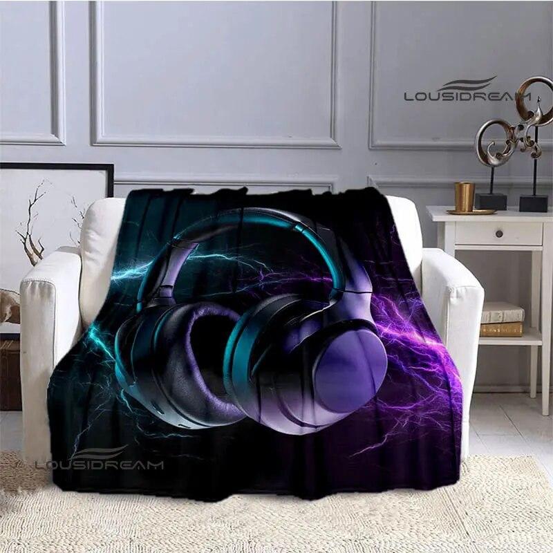 3D Headset Printed Blanket Children's Beautiful Warm Blanket Flannel Soft and Comfortable Home Travel Blanket Birthday Gift