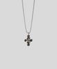 Armo Pearl + Crystal Cross Necklace (Black)