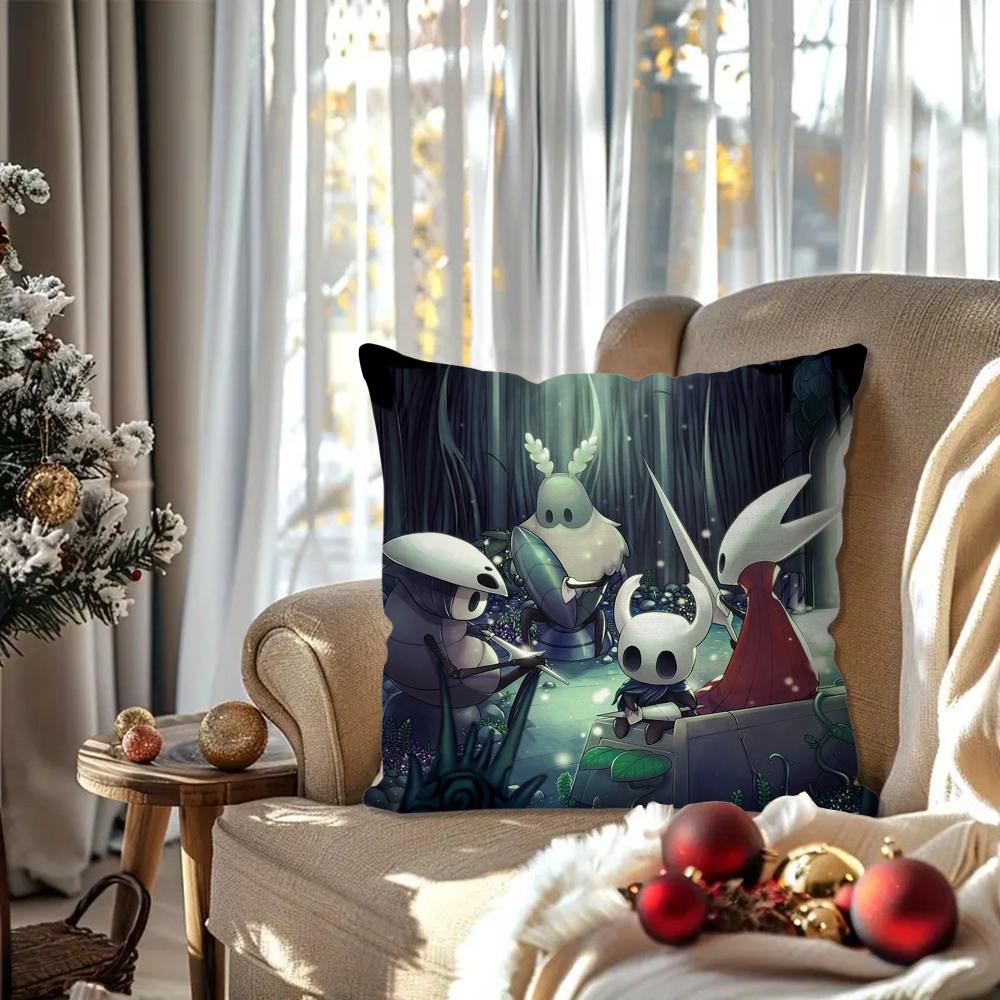 The H-Hollow K-Knight Adventure Game Pillow Case Square Pillow Bedroom Sofa Leisure ComfortCar Living Room Home Decoration 40X40