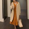 New Korean Style Knitted Cardigan Long Sweater Coat Women Casual Retro Twist V-neck Loose Spring and Autumn Fashion Long Sleeve Sweaters Simple Jacket