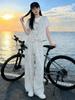 2026 Spring-Summer Women's Slimming Fashion Sleeveless Vest & Wide-Leg Pants Three-Piece Set