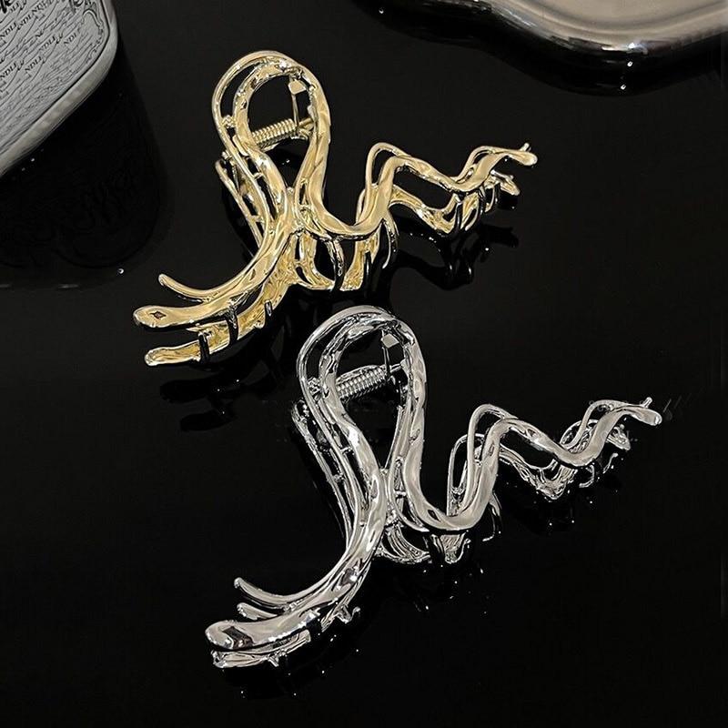 2023 Vintage Geometric Hair Claws Korean Hollow Out Grab Hair Clip Hairpins For Women Fashion New Headwear Girl Hair Accessories