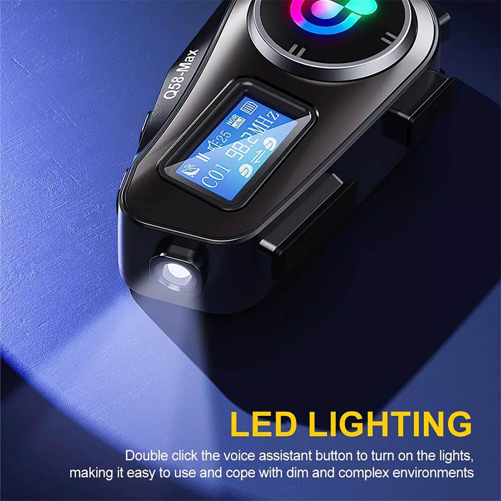 Car Bluetooth Headset Motorcycle Intercom Helmet LCD Waterproof maximum 32G