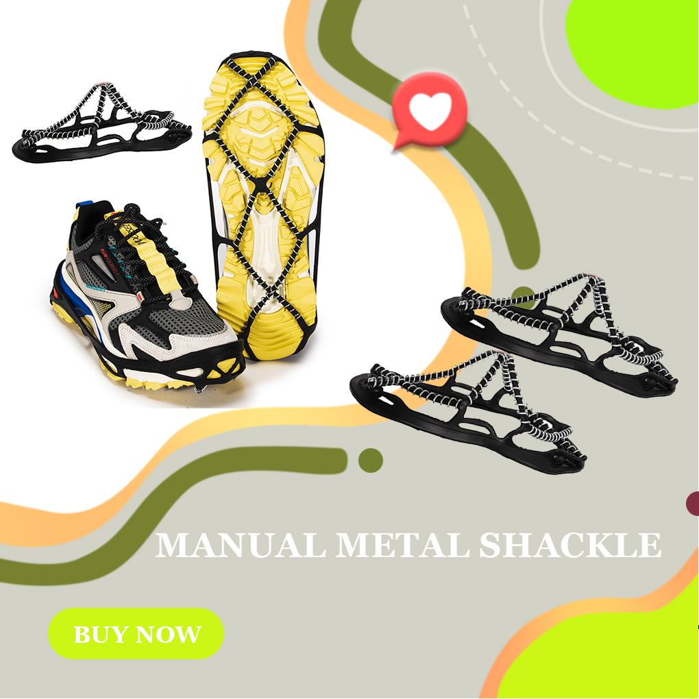 2 Pieces Ice Snow Shoe Grip Cover Outdoor Walking Climbing Nonslip Boots Safety Portable Crampon Silicone Cleats