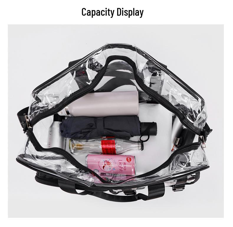 Borsa Trasparente da Viaggio per Esterni - Grande Capacità, PVC Impermeabile per Palestra e Nuoto