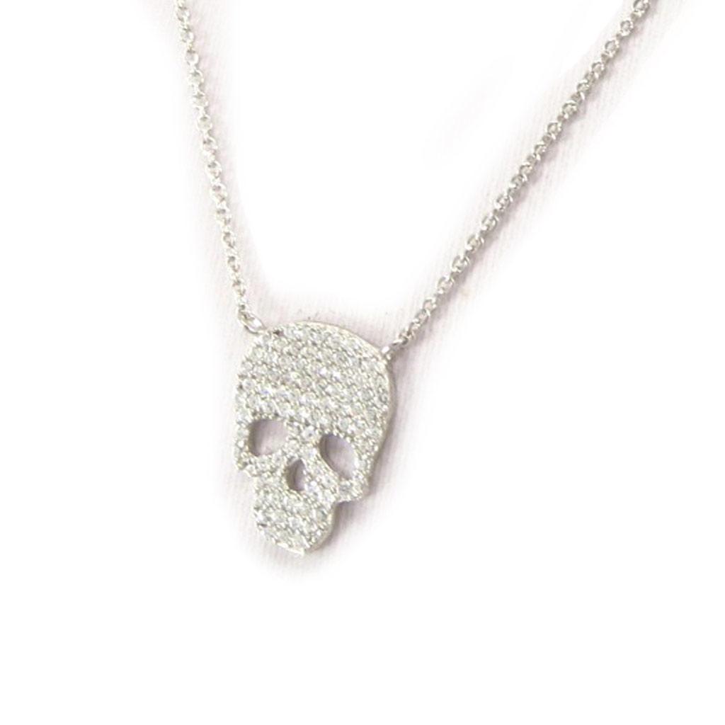 Les Trésors De Lily [K6634] - White 'Skull' Silver Necklace