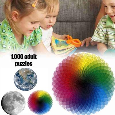 Round Puzzle 1000 Pieces Difficult For Adult Kids Planets Puzzle Toys Educational