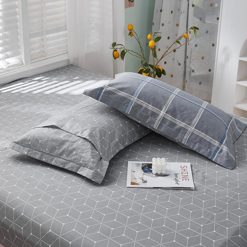 Set of Two 100% Cotton Adult Pillowcases, 48x74cm Standard for Double Bed