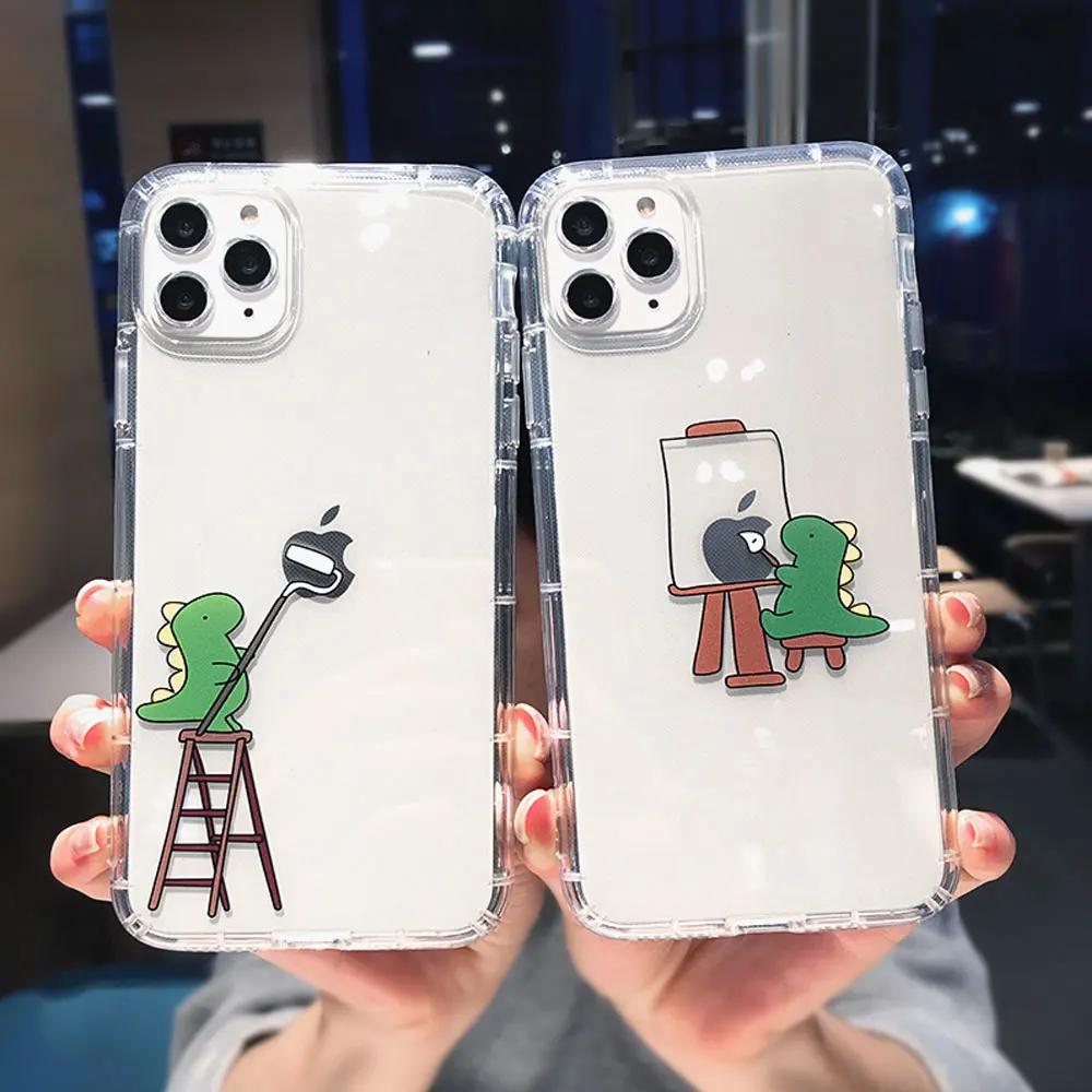 Cute Dinosaur Couple Phone Case For Samsung Galaxy S22 S26 S23 S24 S25 Ultra Plus Cartoon Cover For Galaxy S24+ S23+ S22+ Fundas