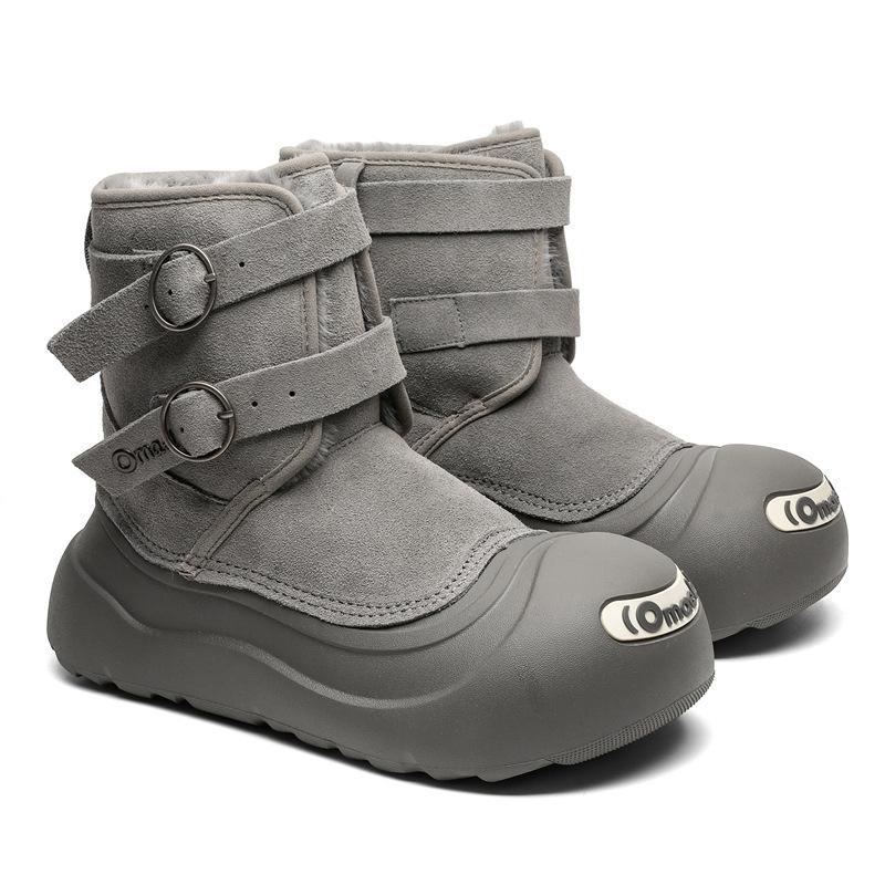 3658 [Ju Jingyi] OMAET Snow Boots Thick-soled Warm Waterproof Big Head Shoes