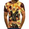 2023 Summer New Cross-border New, Men's and Women's Trend Casual, Ghost Rider Digital Printing 3D Short-sleeved T-shirt