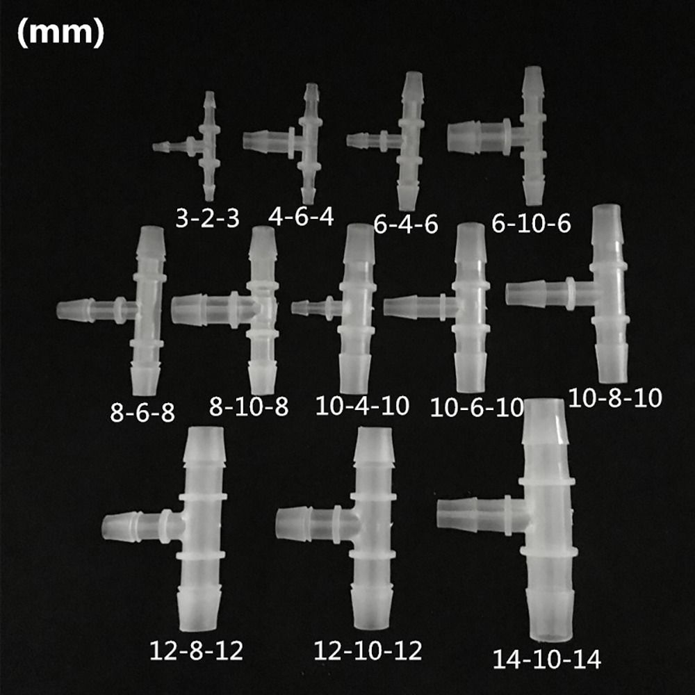 10Pcs Varied Diameter 3 Way Connector Plastic Hose Fittings  for Aquarium Fish Tank Fittings