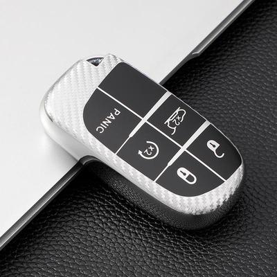 Schlüsselabdeckung aus Kohlefaser für Jeep Compass, Cherokee, Renegade, Grand Cherokee und Dodge