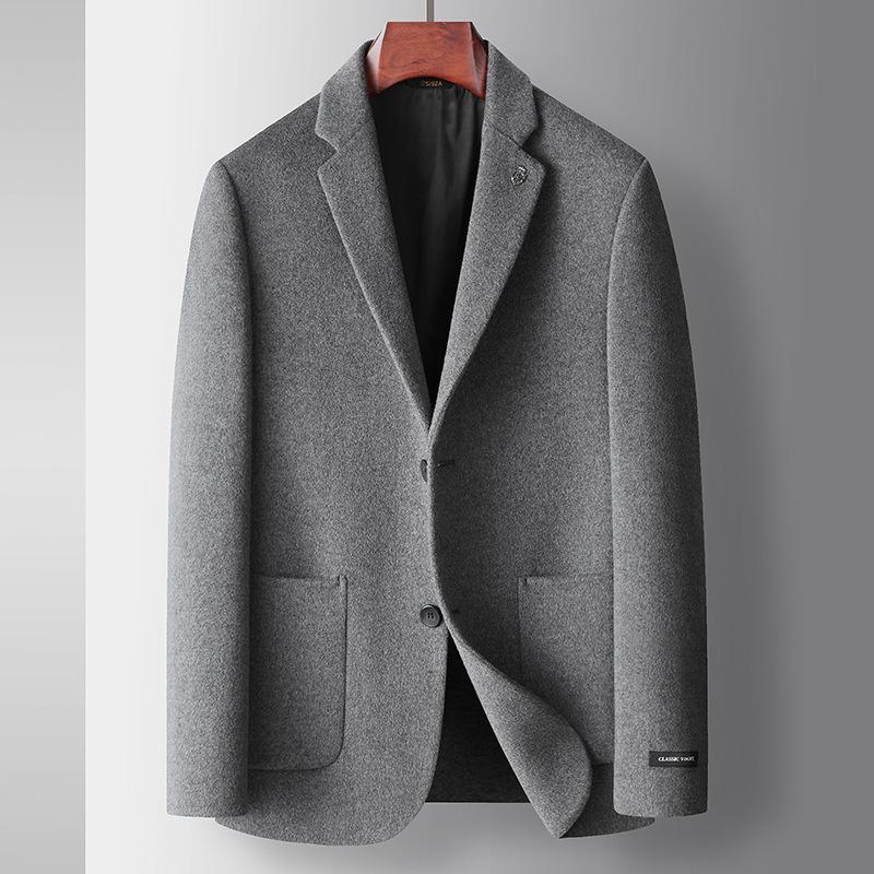 Autumn and Winter Handmade Double-sided Single West Middle-aged and Young People Solid Color Business Wool Suit Jacket