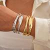 18K Real Gold Electroplated Metallic Double-layer Geometric Opening Bracelet Fashion Bracelet