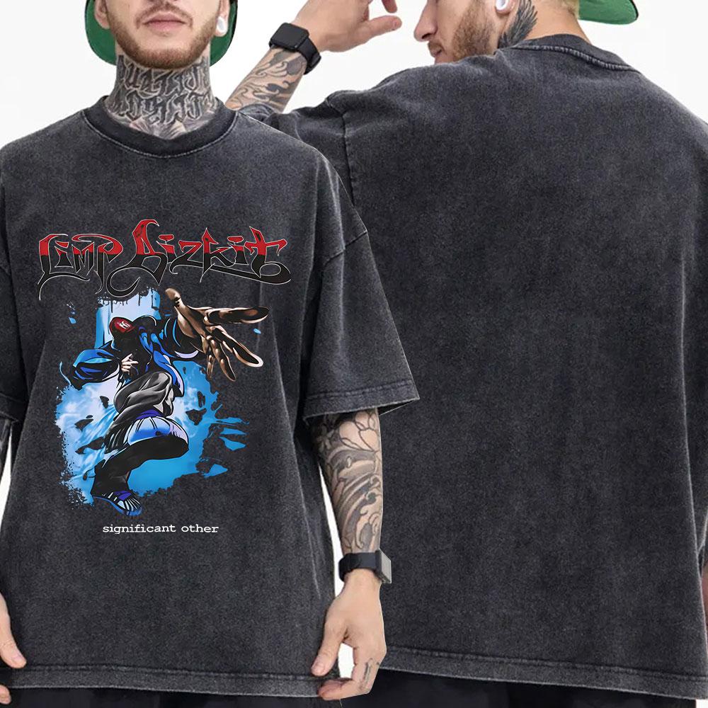 

Вінтажна випрана футболка рок-гурту Limp Bizkit Чоловічий Жіночий Одяг Мода Хіп-хоп Готика Оверсайз Футболка з коротким рукавом Вуличний одяг S