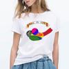 Lovely Rainbow Birds Cockatiel Parrot Graphic T Shirt Unisex Summer White Short Sleeve Tshirt Cute Top Female Tshirt Clothes