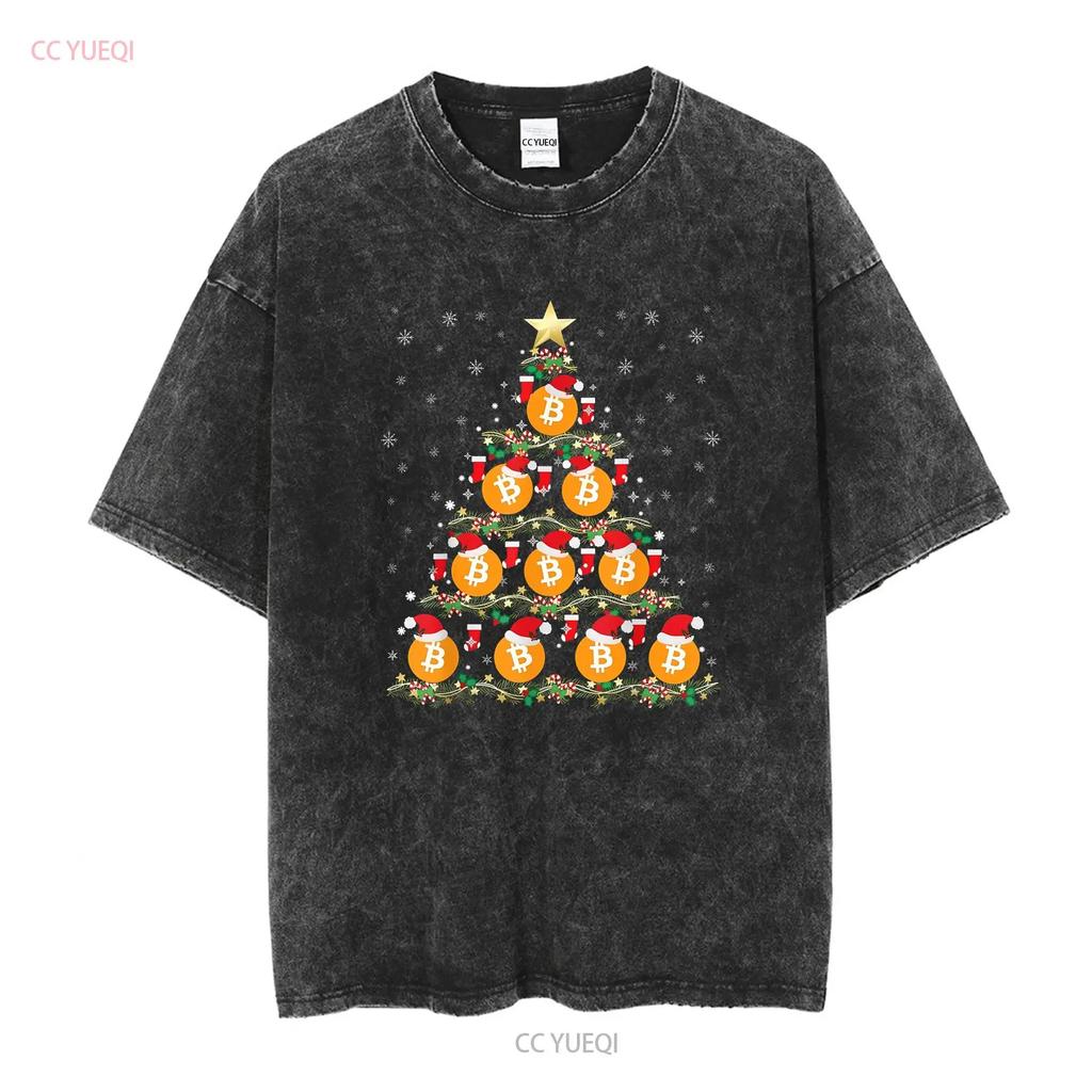 BEST Dark Retro Bitcoin Christmas Tree Crypto LOver S 5XL T Shirt vintage Washed Stylish Casual graphic Soft designer clothes