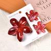 Gradient Plumeria Claw Clip Set: 18-Piece Floral Hair Accessories