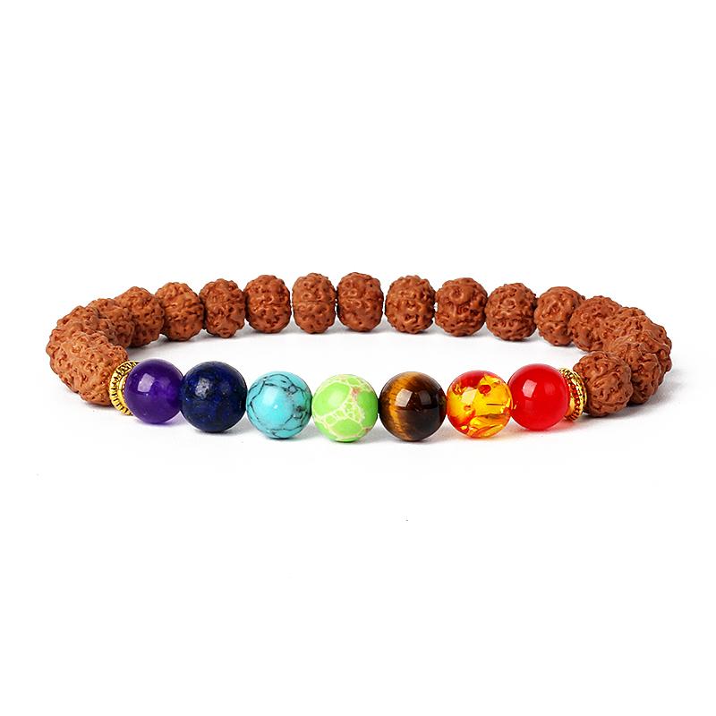 Natural Wood Star Moon Bodhi Seeds Bead Bracelet Promotes Meditation Wisdom & Good Luck Fortune Enlightenment Harmony Jewelry