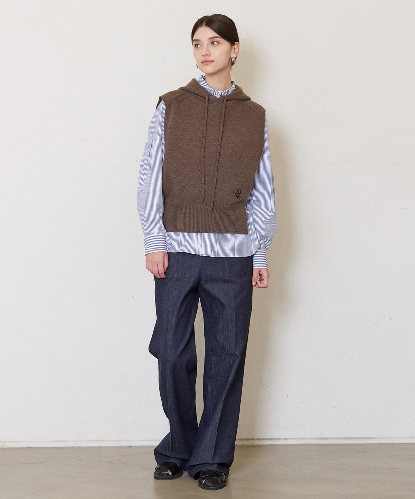 JUN BY JUN K Jk Hooded Layered Knit_Brown