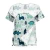 Post Surgery Shirt for Women Animal Print Short Sleeve Side Magic Tape Closure Shoulder Zipper Comfortable Recovery Top