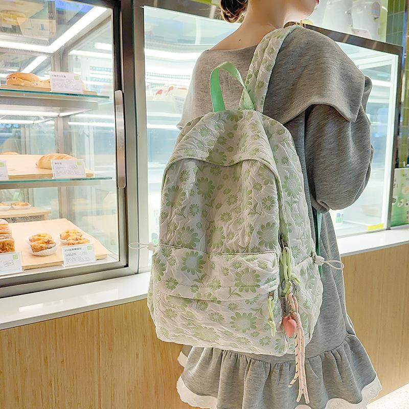 Backpack women's new fresh and sweet girl versatile backpack high value fashion large capacity student bag