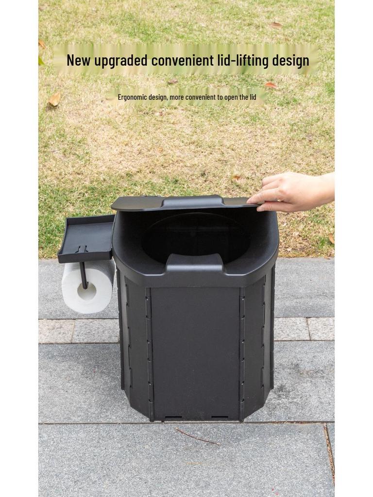 Portable Folding Camping Toilet with Lid for Adults and Kids