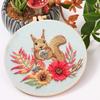 Cute Animal Needlework Embroidery Kit with Pattern Cotton Threads Needles Hoop Handmade Sewing Art Craft Kit for Home Decor