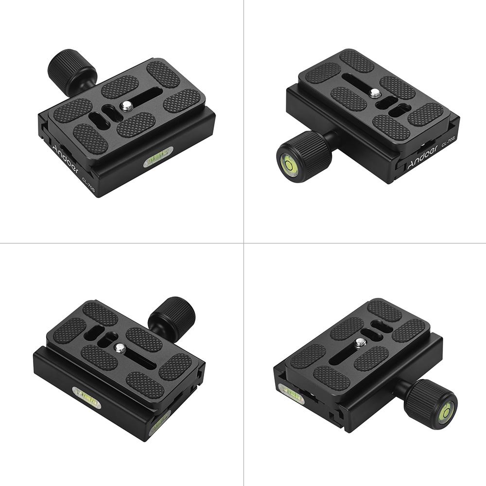 CL-70S 70mm Aluminum Alloy Quick Release Plate with Clamp Set with Adapter Bubble Level for Tripod Head