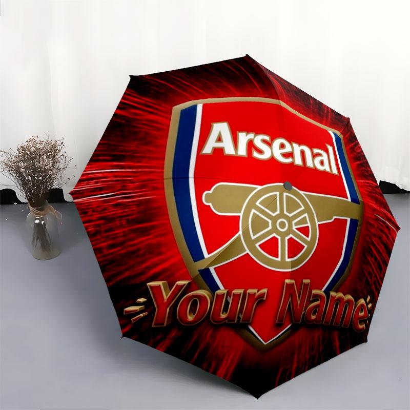 1 PC Automatic Folding Umbrella - Arsenal F Custom Name Pattern, Portable & Foldable Design with 8 Ribs, Christmas Birthday Gifts