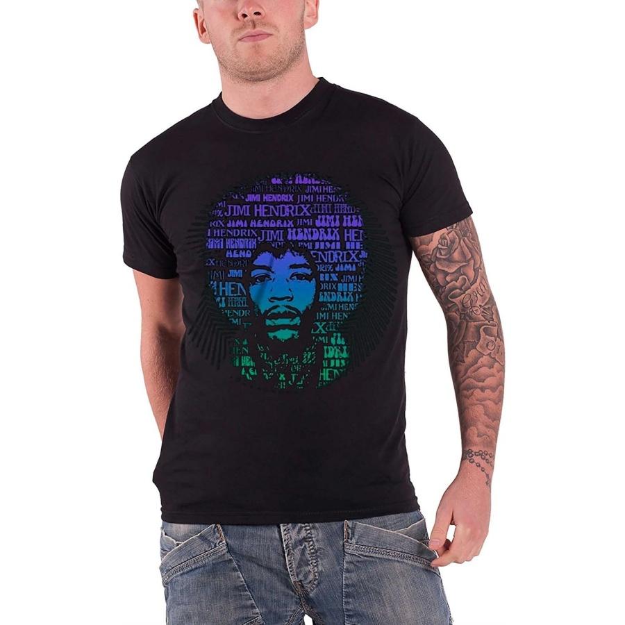 Jimi Hendrix T Shirt Afro Speech Groovy Band Logo Official Mens New Black Size M Multi S
